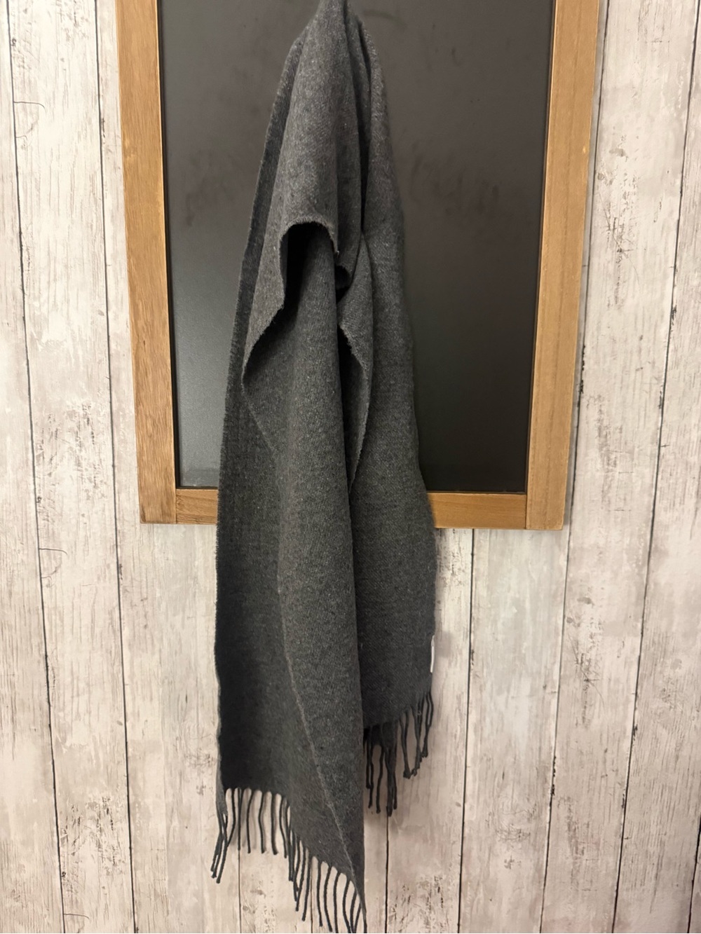 Italian Woollen Treasures Mens Gray Wool Neck Warmer Rectangle Scarf